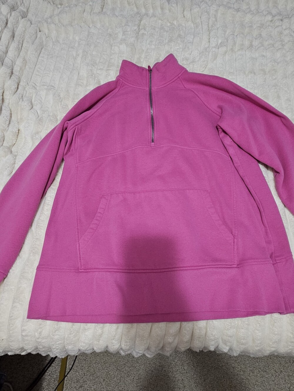Tek Gear Pink Quarter Zip Ultrasoft Fleece Sweatshirt, Size XL